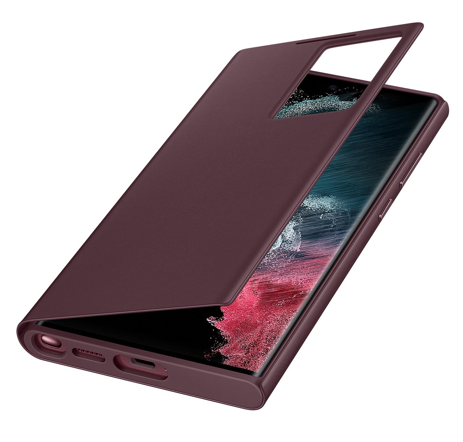 Чохол-книга S-View Clear View Cover EF-ZS908CBEGRU для Samsung Galaxy S22 Ultra (6.8") Burgundy - фото 2