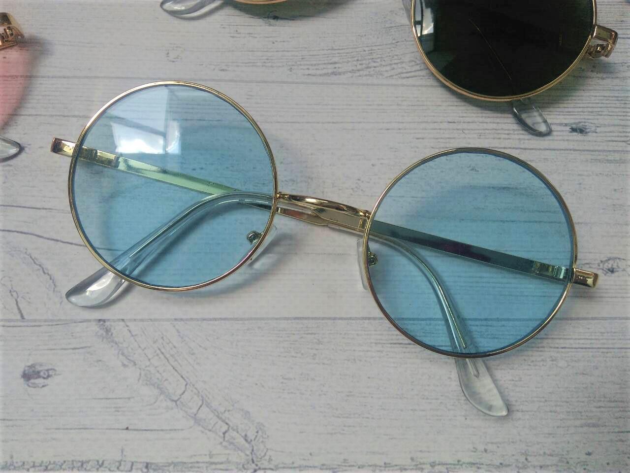 Очки круглые с цветной линзой Голубой Очки круглые с цветной линзой Голубой