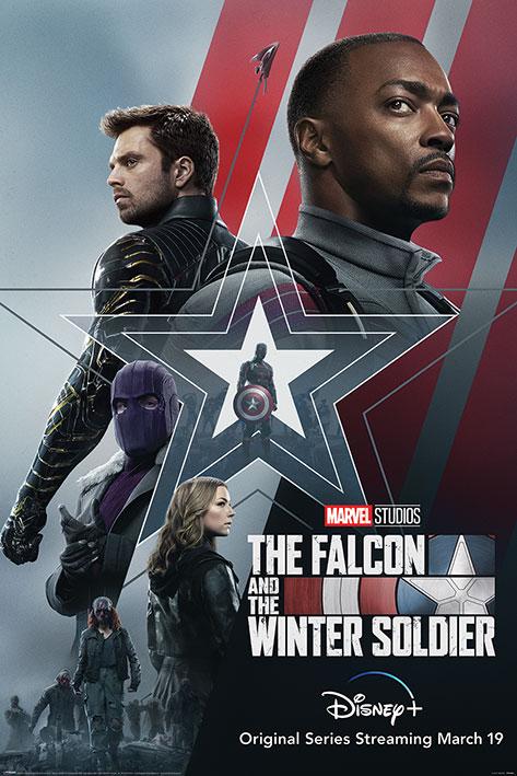 Постер плакат Сокол И Зимний Солдат Звезды И Полоски/The Falcon and the Winter Soldier Stars and Stripes 61x91,5 см