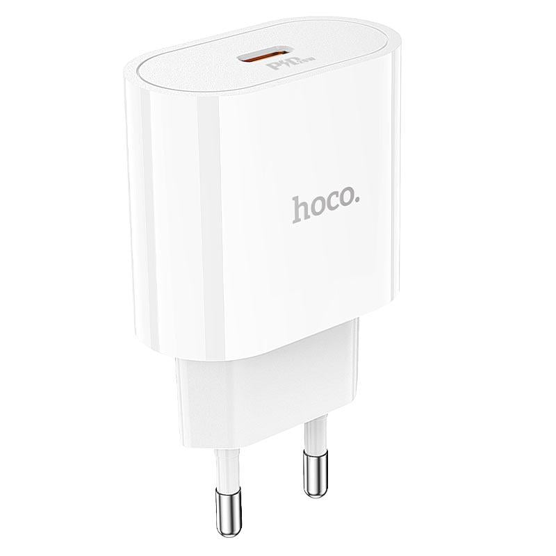 Зарядное устройство для телефонов с кабелем Hoco C94A Metro single port PD20W charger White (19139) Зарядное устройство для телефонов с кабелем Hoco C94A Metro single port PD20W charger White (19139)