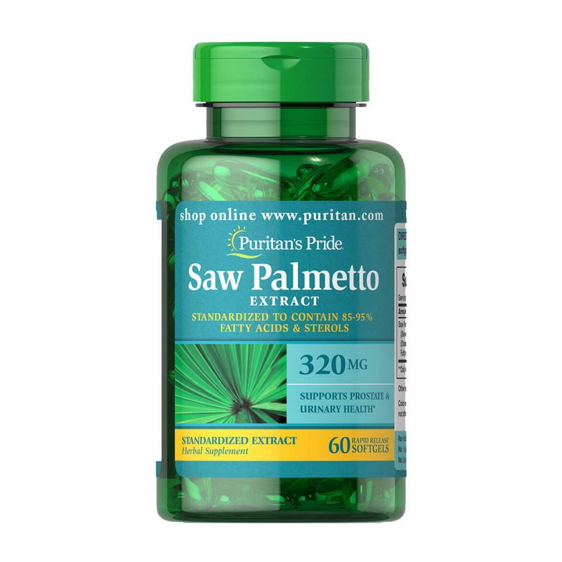 Екстракт Со Пальмето Puritan's Pride Saw Palmetto Extract 60 капс. (18918-01)