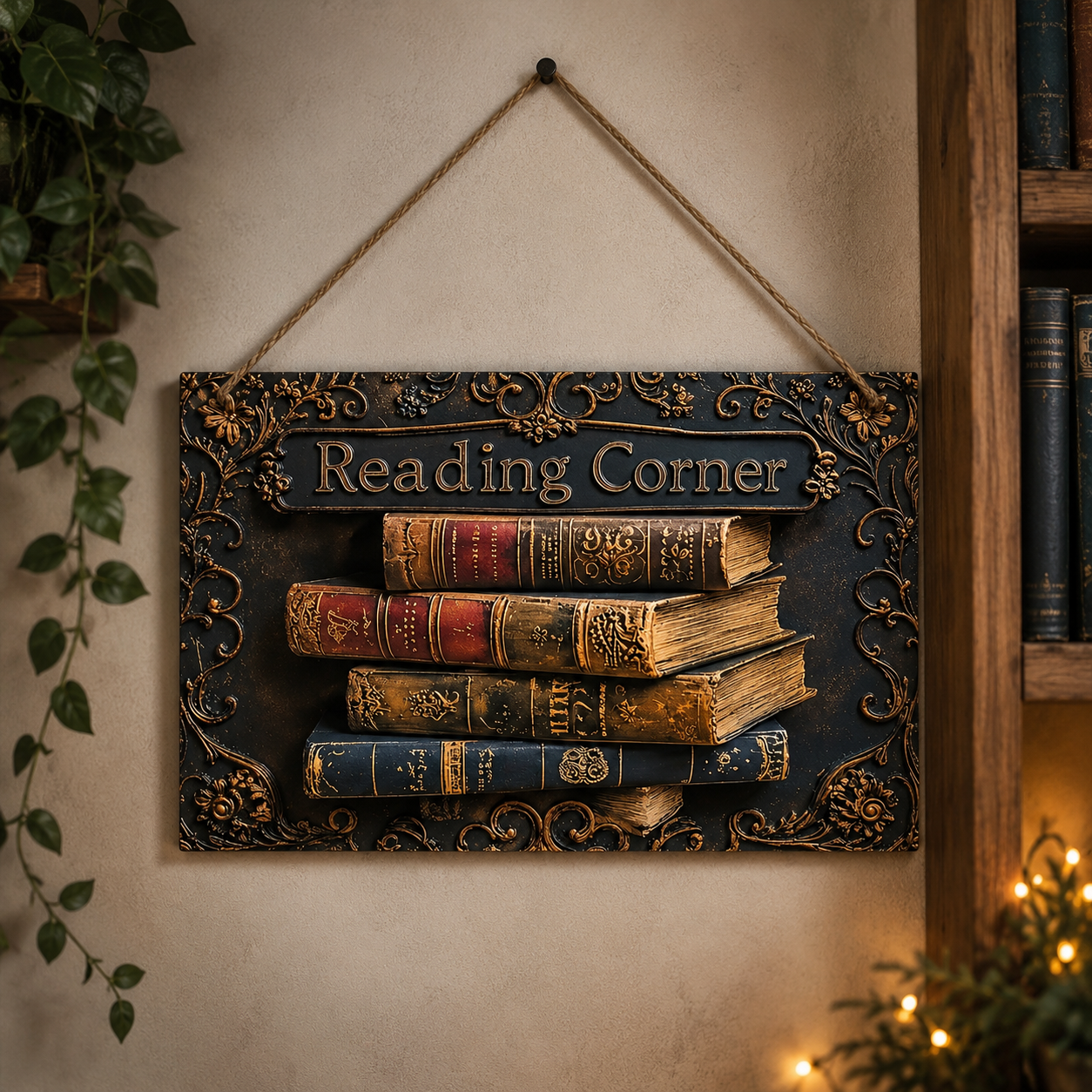 Табличка Reading Corner деревянная 20×12,7 см Коричневый (DC-RC-001056)