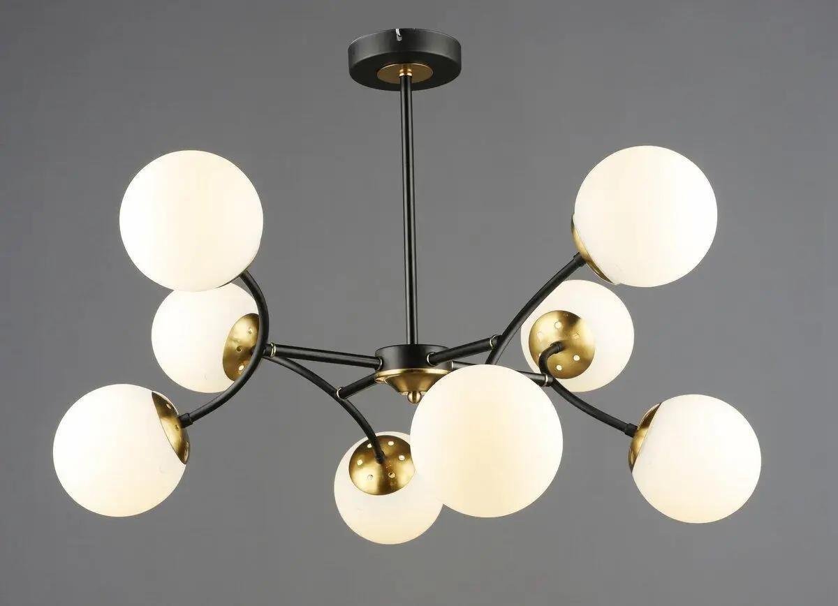 Люстра потолочная Valeso на восемь стеклянных плафонов Е27 IP20 B N6612/8 BK+COP Черный/Медный (28688180)