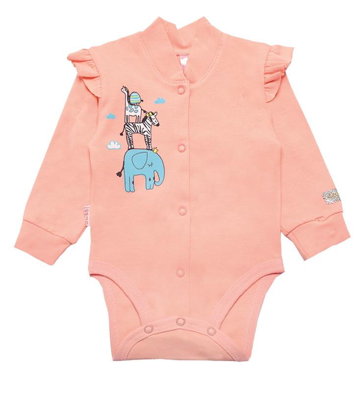 Боді дитяче бавовняне для дівчинки на кнопках Gabbi BD-19-29-1 Друзі 62 см Персиковий (11796) Боді дитяче бавовняне для дівчинки на кнопках Gabbi BD-19-29-1 Друзі 62 см Персиковий (11796)