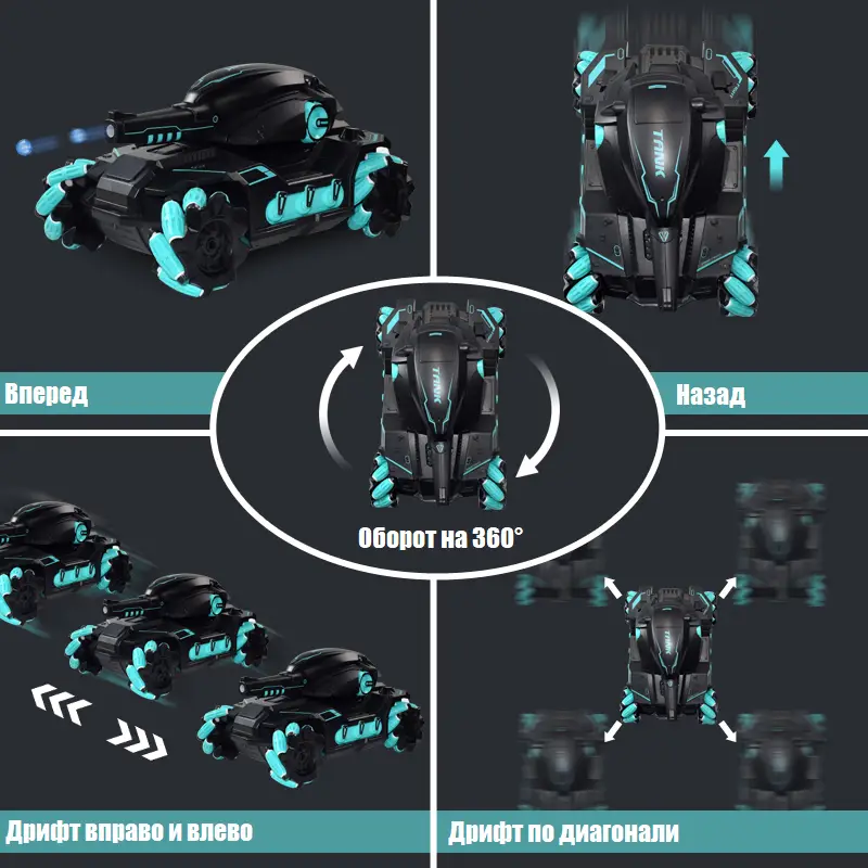 Танк-вездеход на радиоуправлении CП-098 стреляющим водяными шарами (22029805) - фото 5