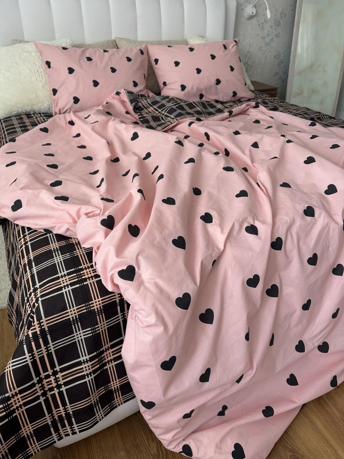 Комплект постельного белья полуторный Аморе хлопковый 150х220/70х70 см Персиковый (26643568)