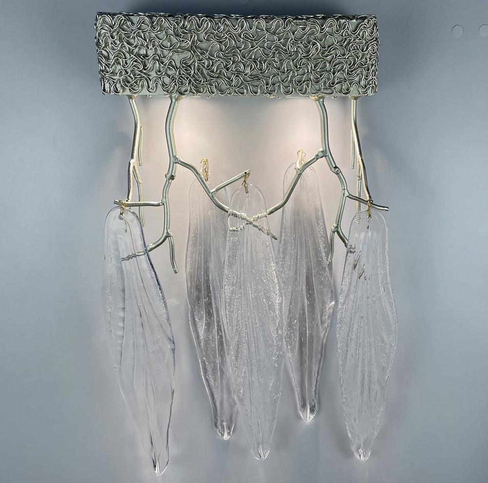 Бра с фактурными лепестками Сатин/Никель (WB 5052/2P SN)