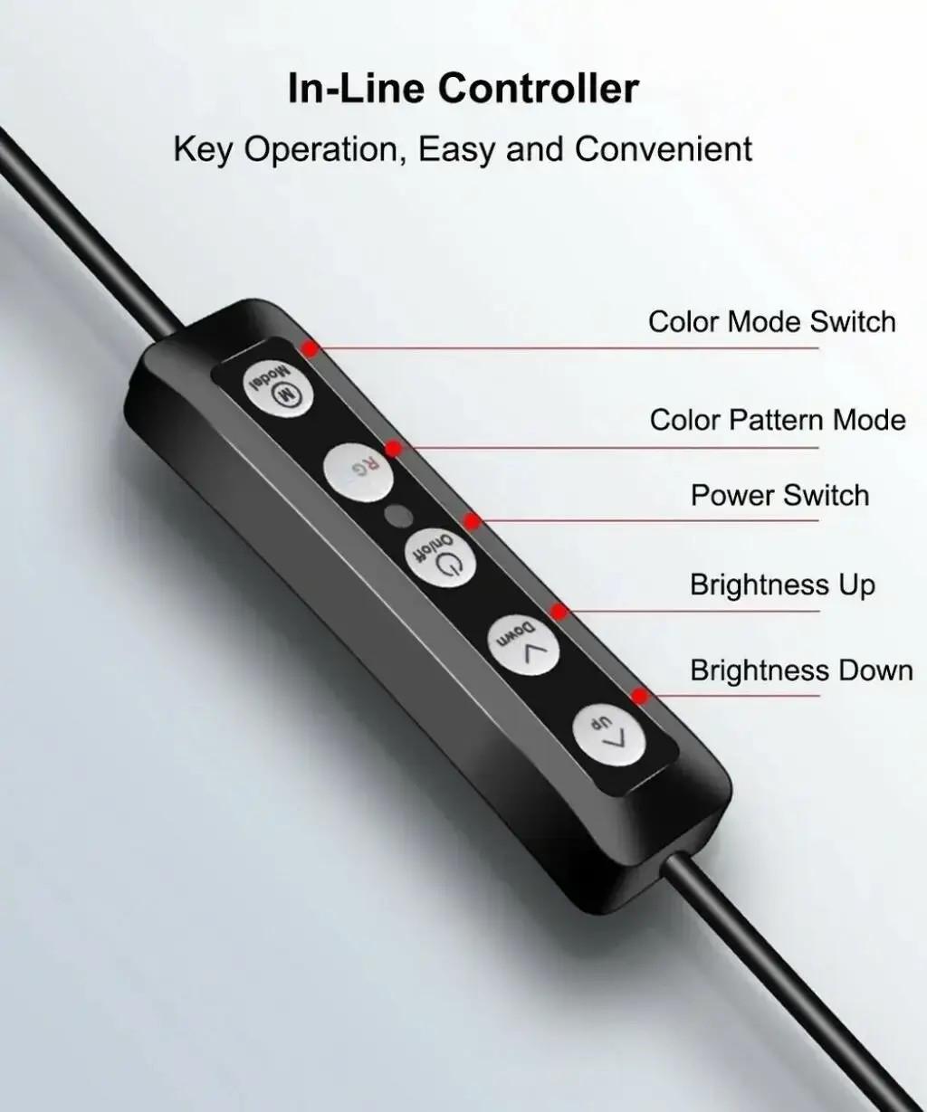 Кільцева лампа LED RGB 26 см зі штативом/живлення 5V (TP-226) - фото 8