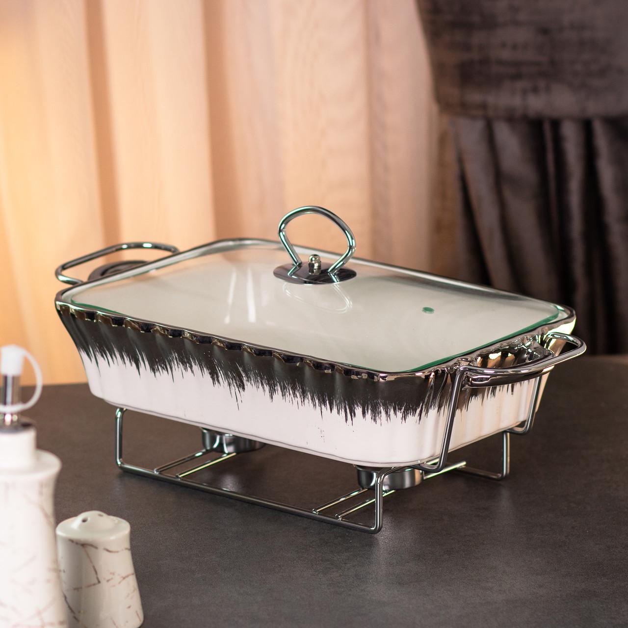 Мармит прямоугольный керамический с подогревом 2 л