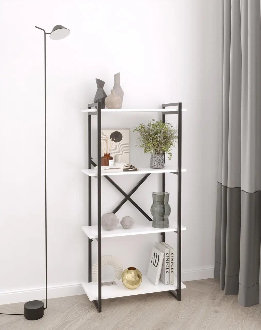 Стеллаж в стиле Loft 700х1400х300 мм Белый (FH-Ant-2)