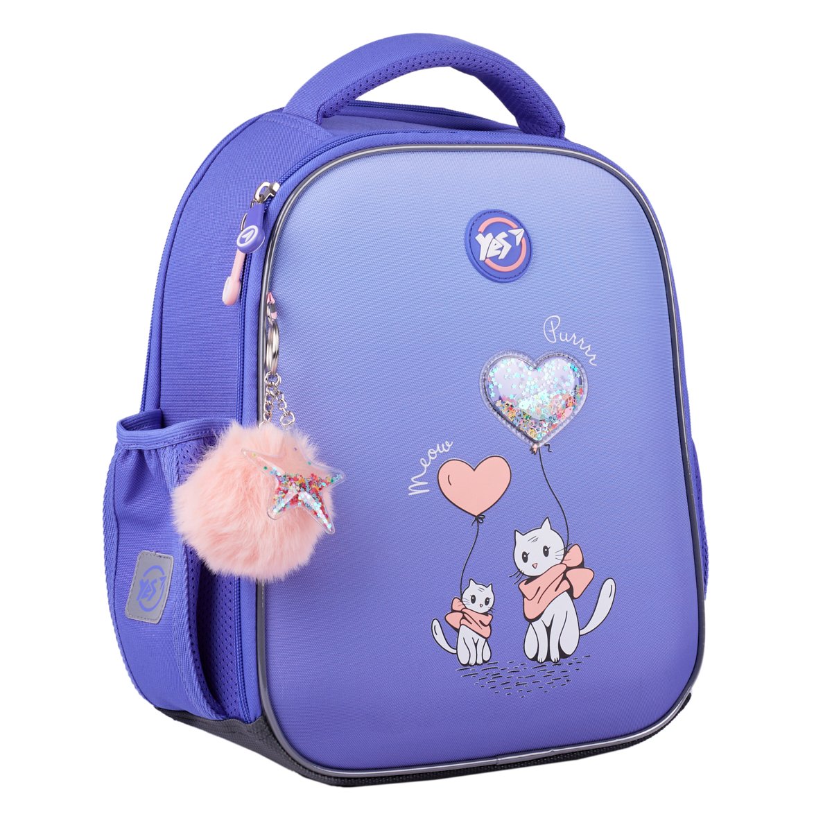 Рюкзак каркасный YES H-100 Purr Meow 35х28х15 см Сиреневый (559841)