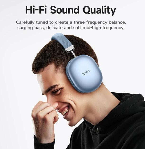 Навушники Hoco W35 Max Wireless Bluetooth Blue (000407) - фото 4 Навушники Hoco W35 Max Wireless Bluetooth Blue (000407) - фото 4