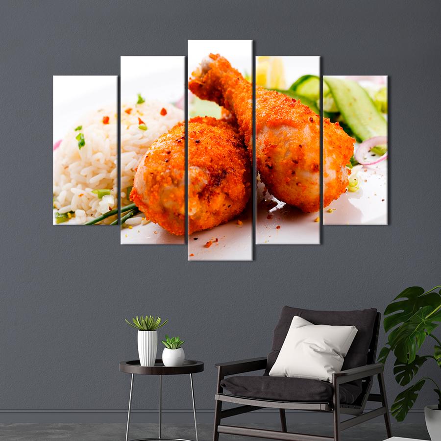 Настенний декор Простое и вкусное блюдо - куриные ножки в панировке 187x119 см (A321-5)