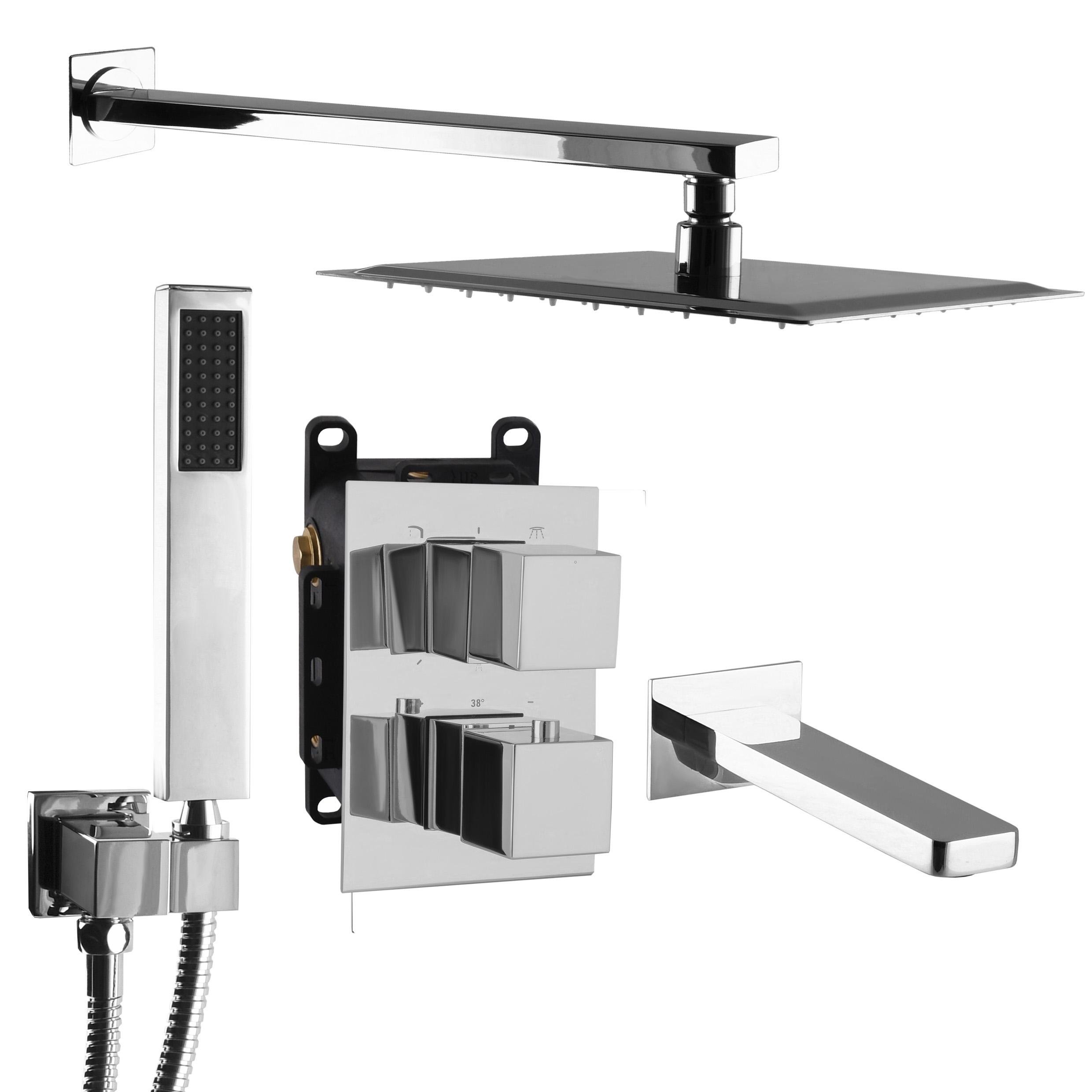 Смеситель для душа скрытый встроенный с термостатом TOPAZ ODISS TO (08117-L03-TT)