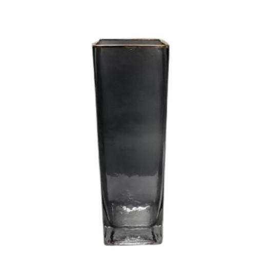 Ваза Stenson Emerald R95315-XL скляна 8х30 см Чорний (604984)