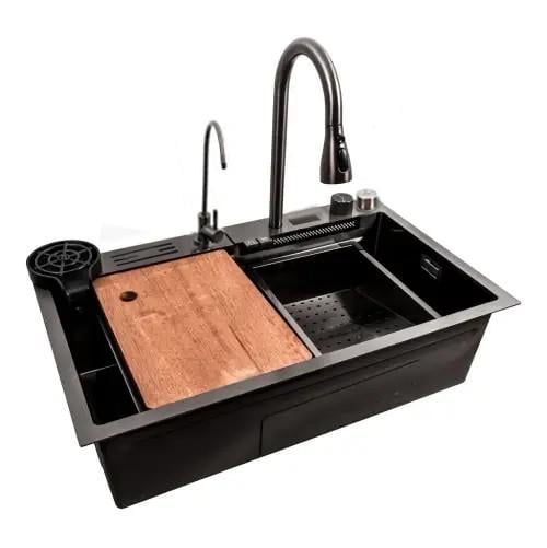 Мийка кухонна Handmade 7546 водоспад Nano Modern decor (2399070928)