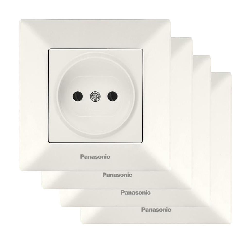 Комплект розеток одинарных Panasonic Arkedia Slim 4 шт. Кремовый (WNTC0301-2BG)