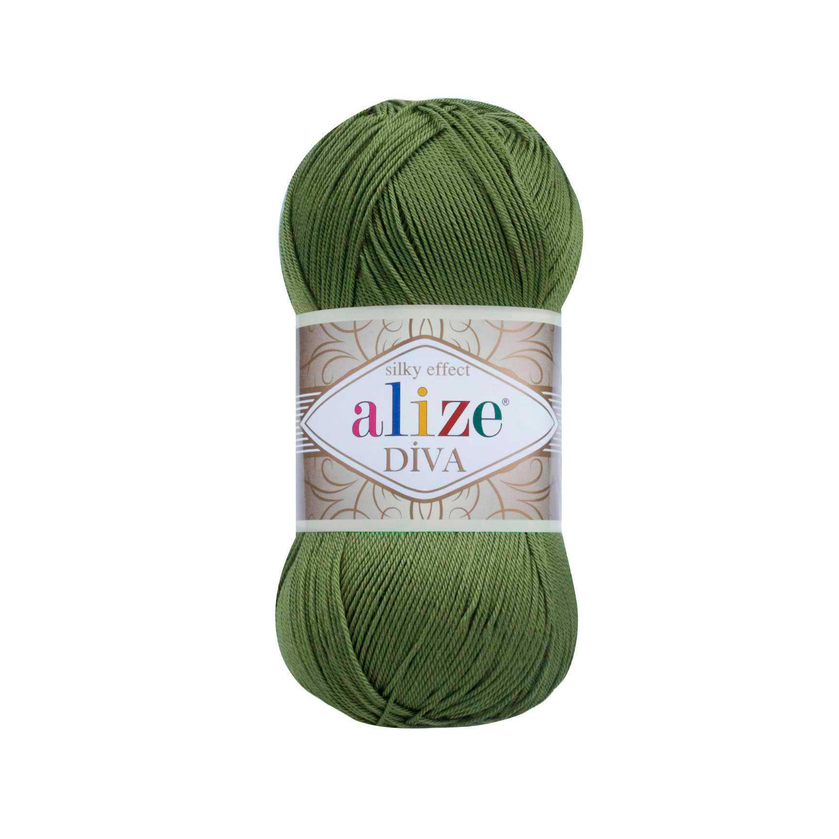 Пряжа Alize Diva 79 оливковий (7470)