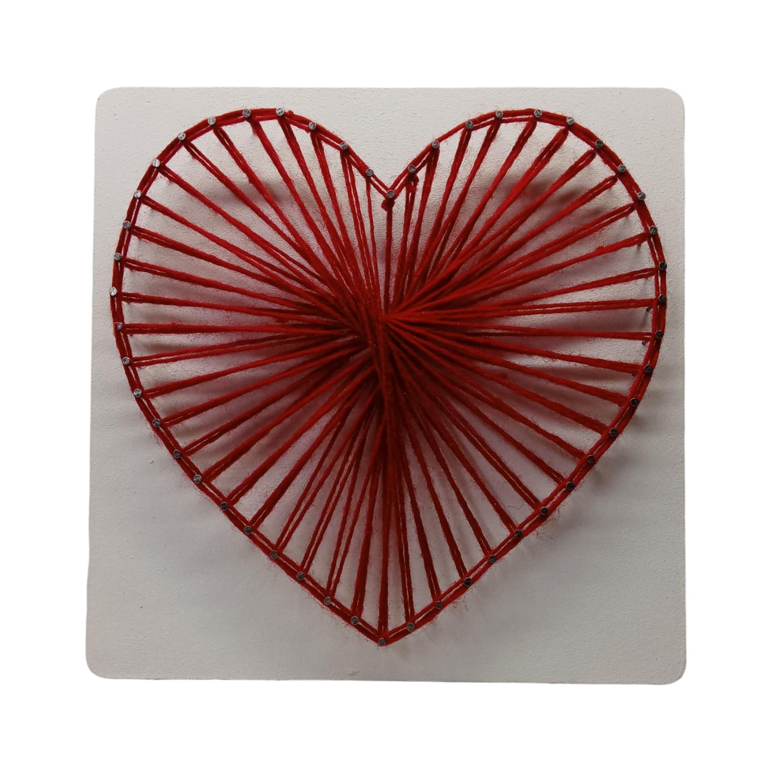Творческий набор стринг-арт "Сердце" на белом фоне 200х200 мм (30686760)