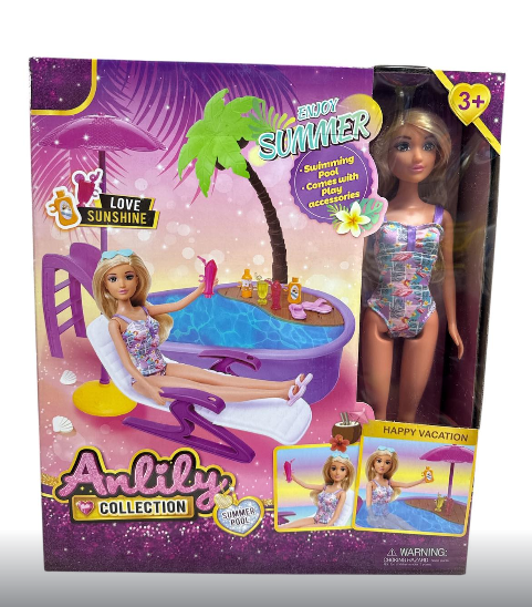 Лялька 616156 аксесуари басейн в коробці 29 см