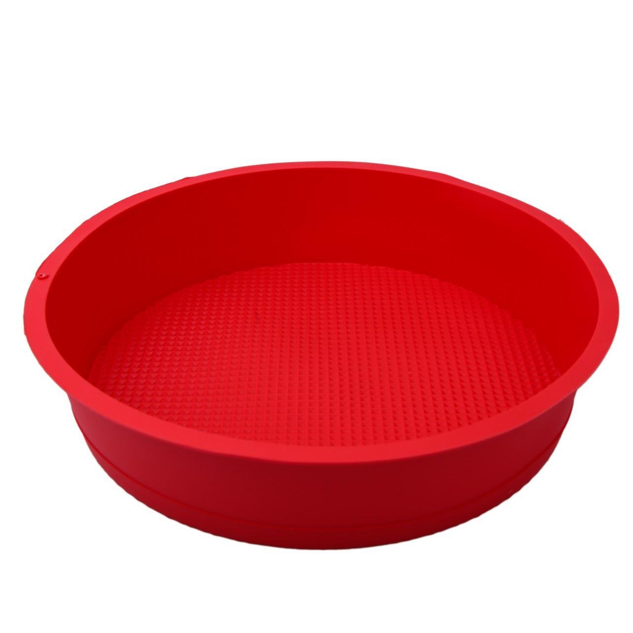Форма для кексу силіконова кругла 26 см 25,5x6 см Червоний (2356744412)