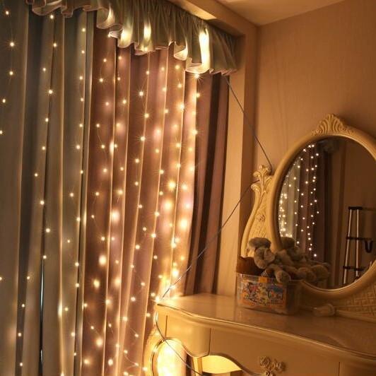 Гірлянда нитка крапля роси на штору 3х3 м 300 LED ламп USB з пультом Жовтий (2392244528) - фото 2 Гірлянда нитка крапля роси на штору 3х3 м 300 LED ламп USB з пультом Жовтий (2392244528) - фото 2