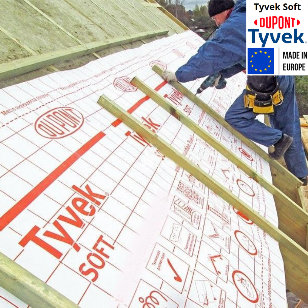 Мембрана супердифузійна Tyvek Soft 1,5x50 м 75 м2 60 г/м2 (310007) - фото 8