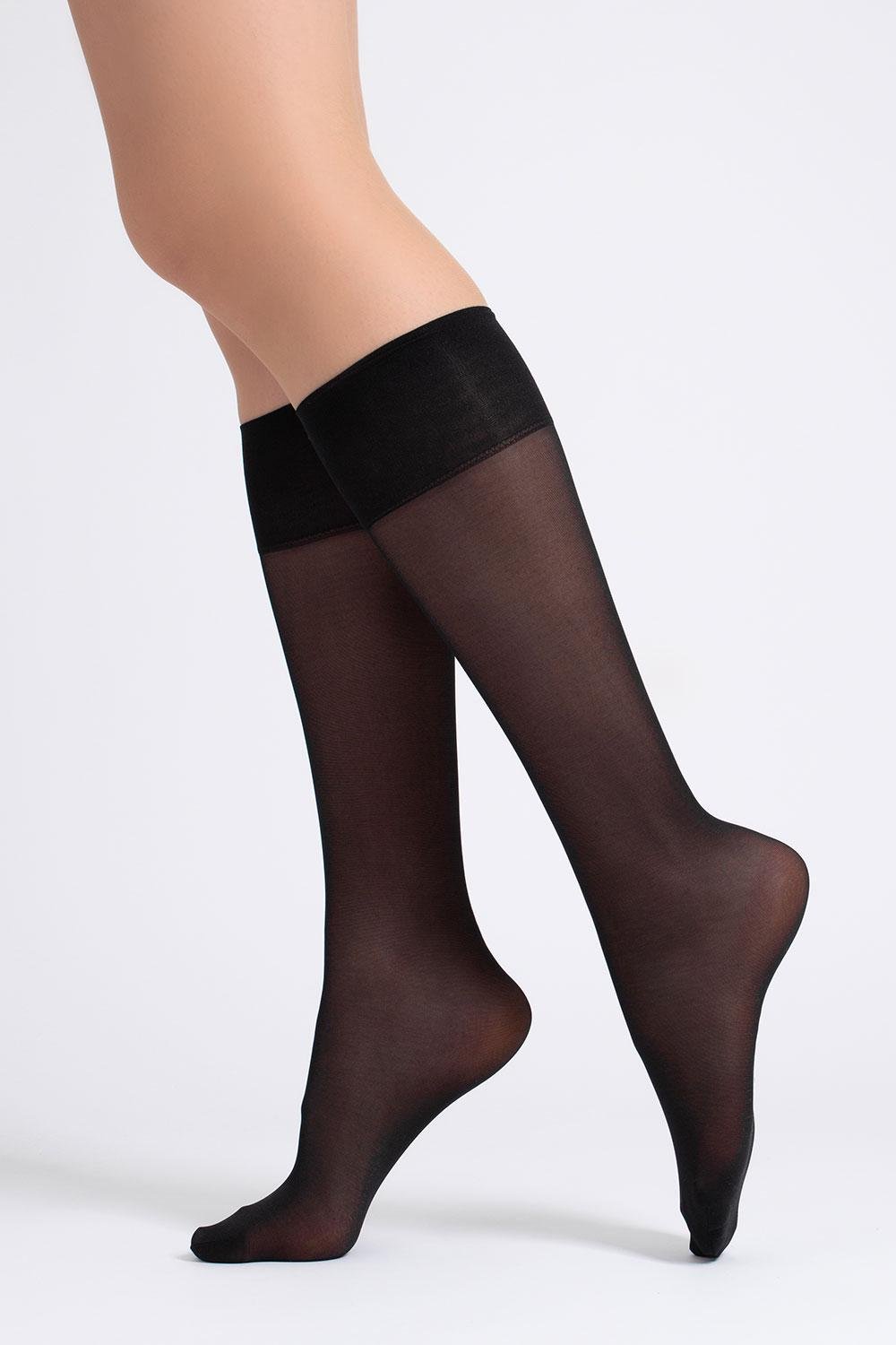 Гольфи жіночі з ущільненим миском Giulia SOFT MATT KNEE-HIGHS 40 GAMB One size Black-nero (4823116935716)
