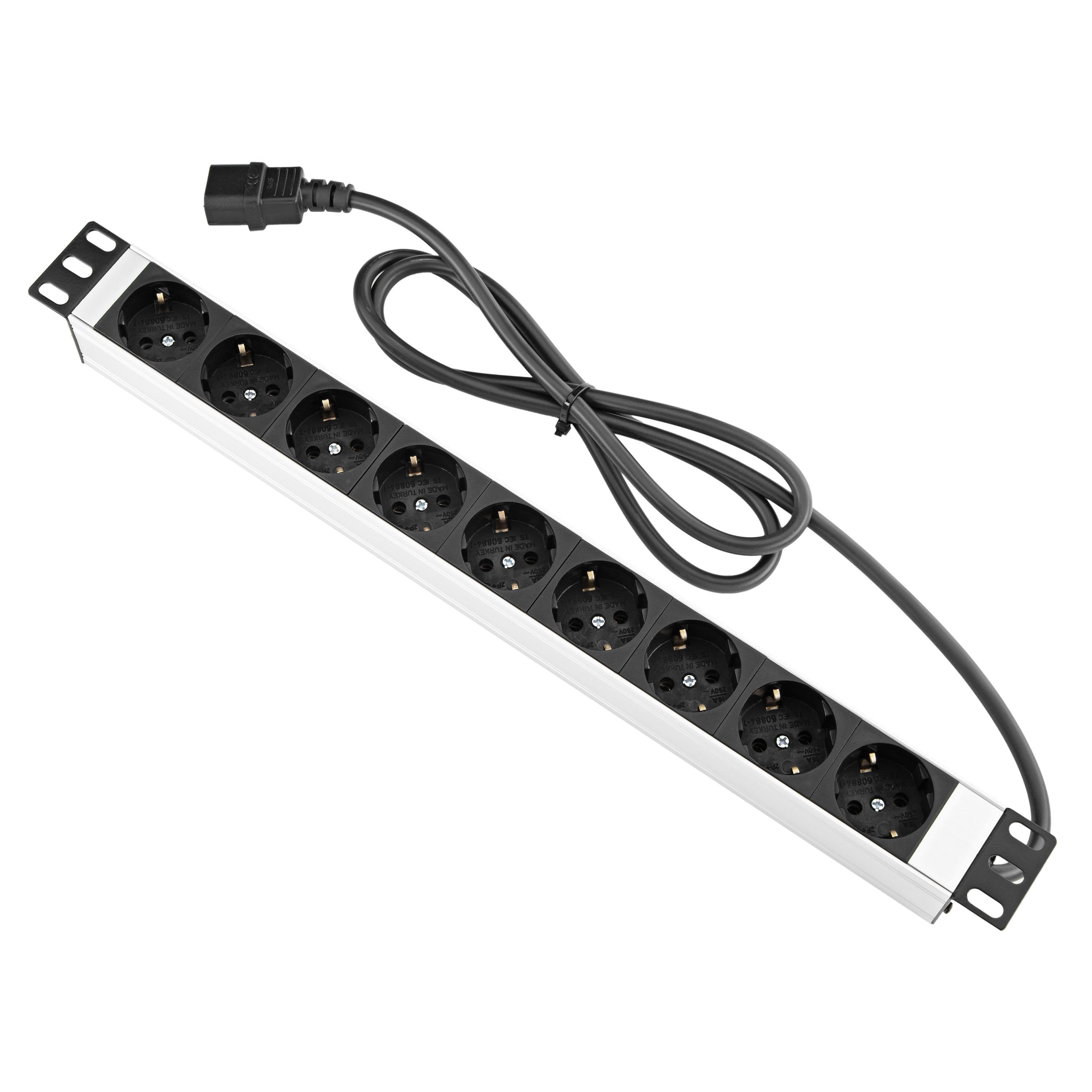 Блок розеток MIRSAN 1U 9хShuko с кабелем 1,5 м (MR.PRZ1U9SC.C14PLG)