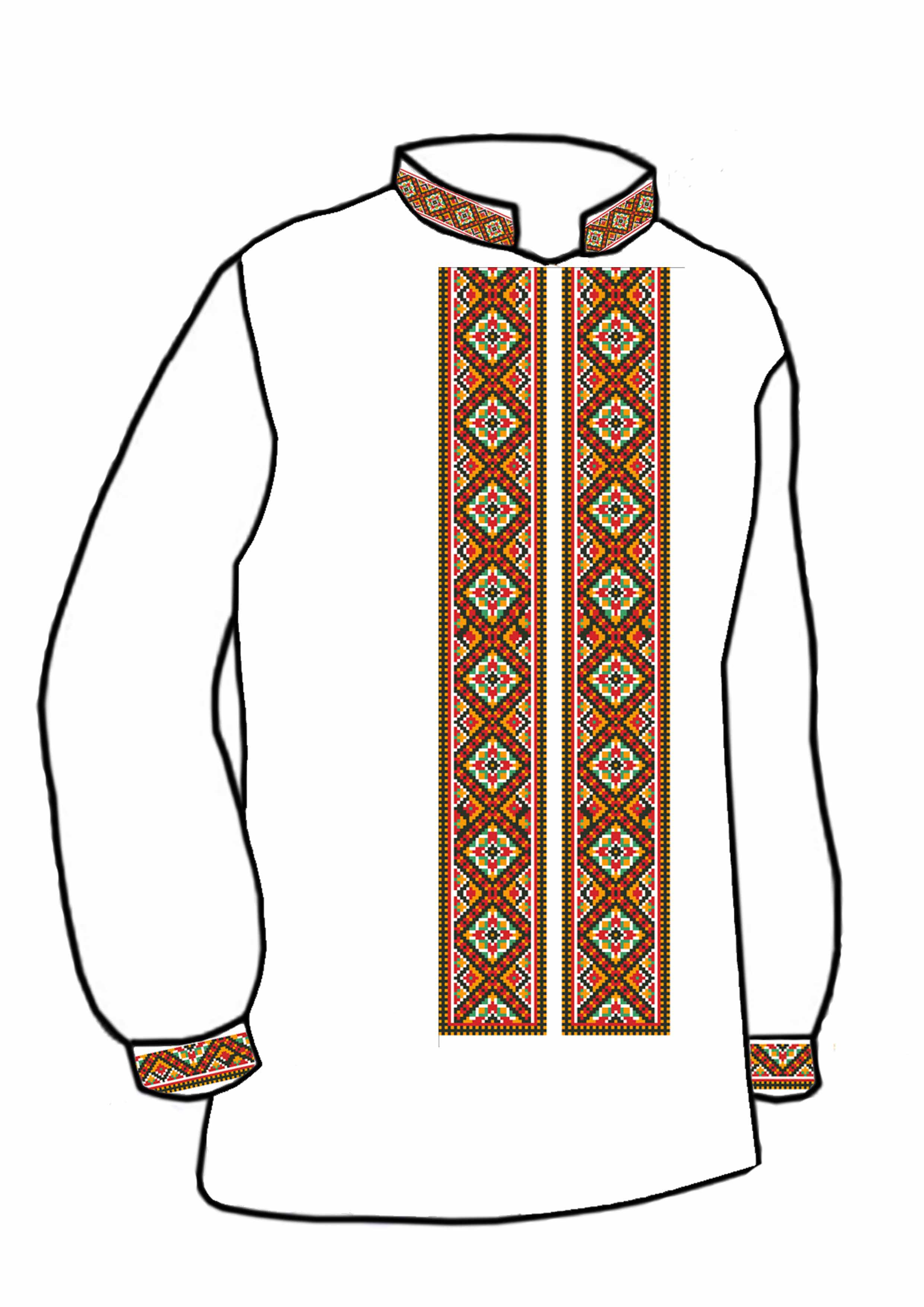 Заготовка для вишивки нитками або бісером сорочка СЧ-91 домоткане полотно Заготовка для вишивки нитками або бісером сорочка СЧ-91 домоткане полотно