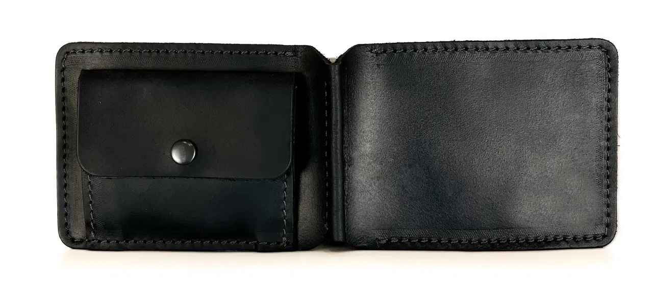 Кошелек с зажимом Double кожаный 12х8х5х1 см - фото 2