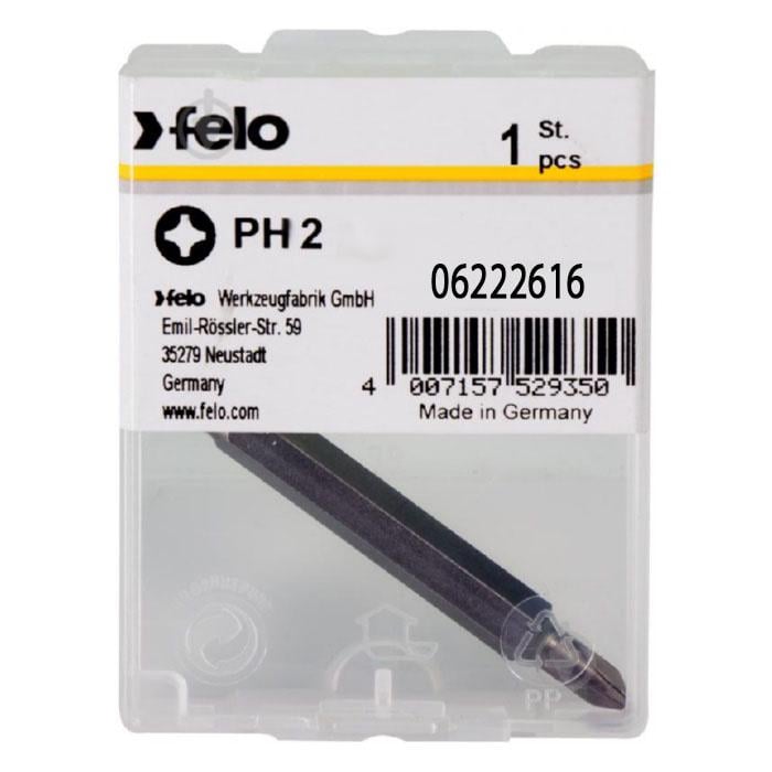 Бита двухсторонняя Felo PH2/PH2х60 мм 1/4" С6,3 Вox 06222616 (14515) - фото 1