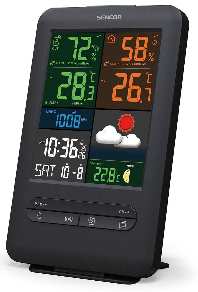 Метеостанция настольная Sencor SWS7300 для внутреннего и внешнего измерения температуры влажности погоды 2хAA (a377efe7)