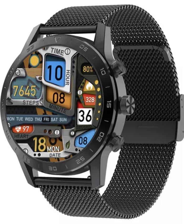 Смарт часы Lemfo KK70 Metal для Android и iOS с Bluetooth вызовом Black (6689)
