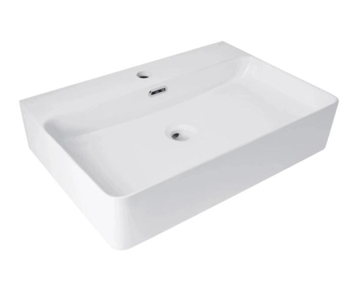 Раковина подвесная Qtap Nando LT 610х420х140 мм с донным клапаном White (QT12112173WN47326)