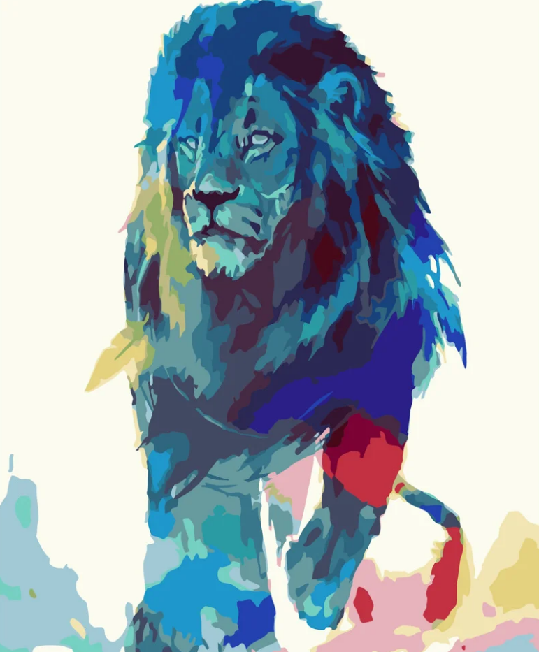 Картина по номерам Strateg Акварельный лев 40x50 см (GS374)