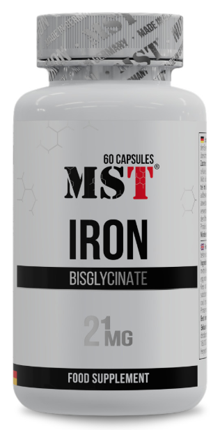 Железо бисглицинат с витамином С MST Iron Bisglycinate 21 мг 60 капсул