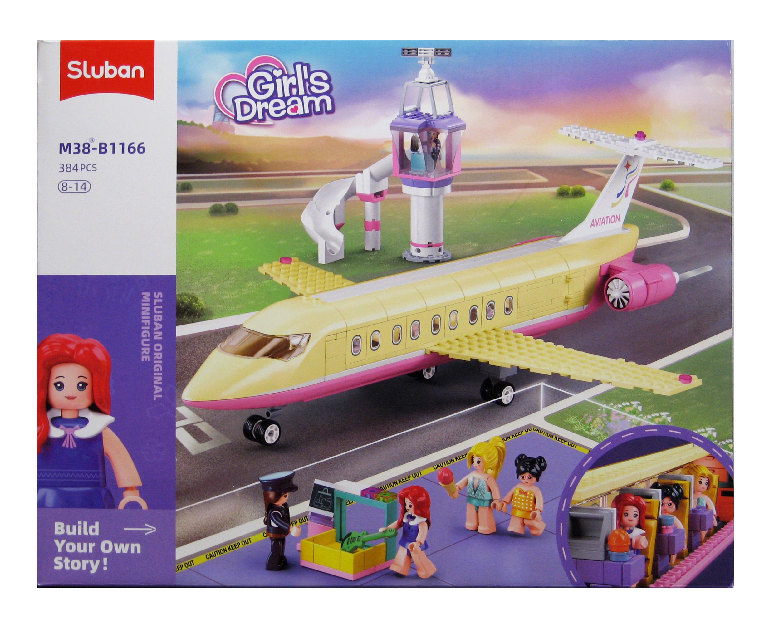 Конструктор Sluban M38-B1166 Пасажирський літак 384 деталі 5 фігурок Конструктор Sluban M38-B1166 Пасажирський літак 384 деталі 5 фігурок