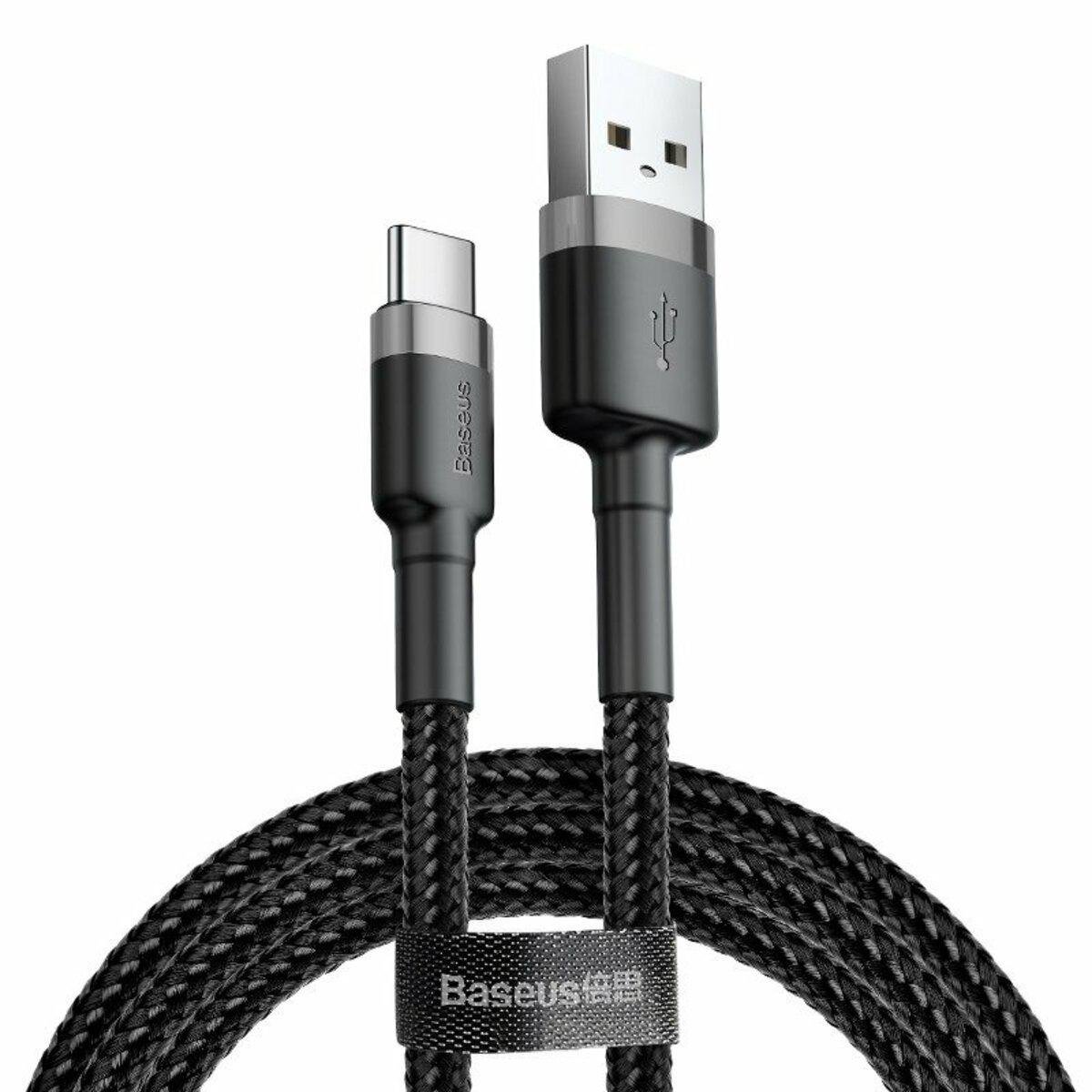 Кабель Baseus Cafule USB - Type-C 3 A 1м Black (CATKLF-BG1)