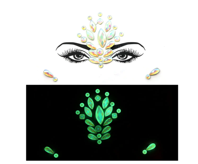 Стрази для обличчя фосфорні термонаклейки One size Різнокольоровий (8967/4) - фото 2 Стрази для обличчя фосфорні термонаклейки One size Різнокольоровий (8967/4) - фото 2