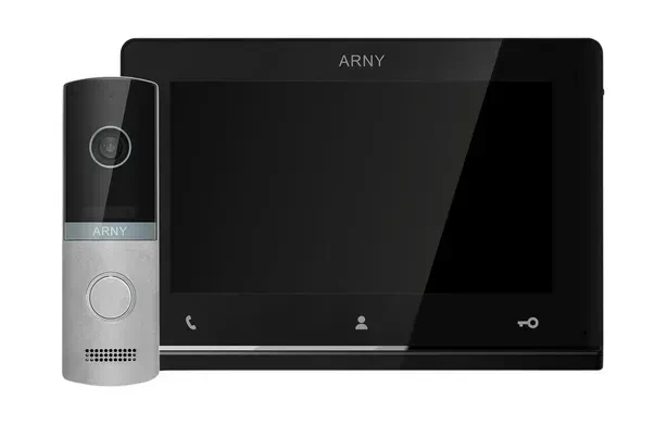 Комплект видеодомофона мультиформатный ARNY AVD-7121 AVD-710 2Мп TFT+AVP-NG230 1Мп Black/Silver