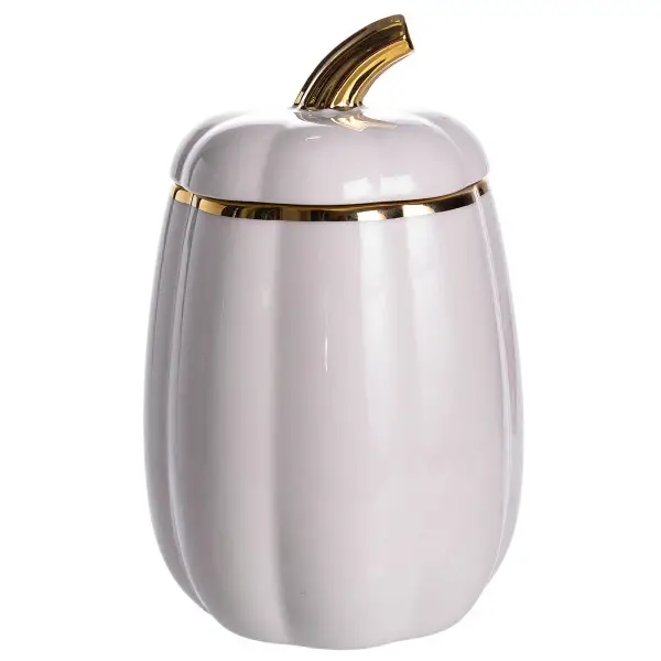 Банка для хранения Тыква с крышкой из фарфора 2 л Белый (147-107-HP-26-4)