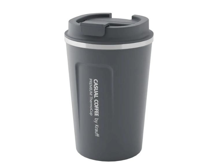 Термокружка Krauff из нержавеющей стали для кофе/чая 380 мл Серый (26-309-002)