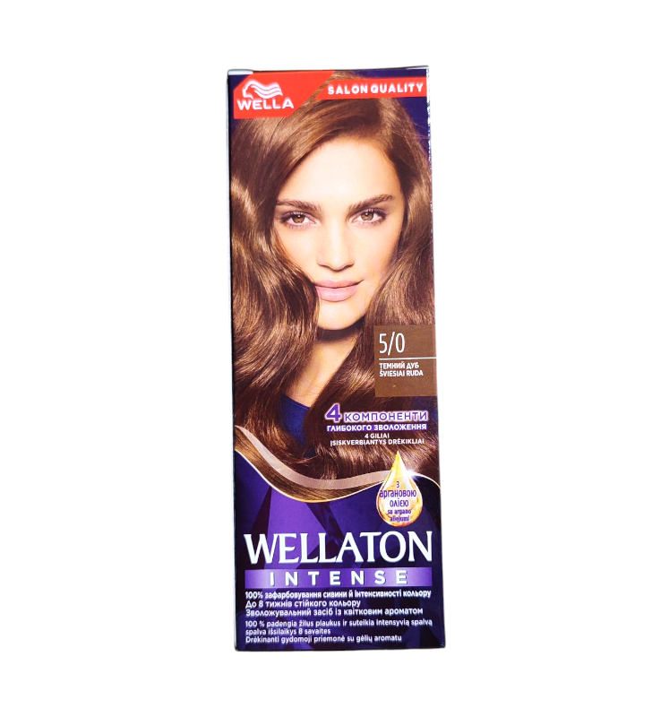Крем-краска для волос Wellaton Intense 5/0 Темный дуб 110 мл