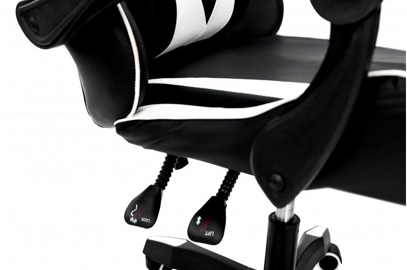 Крісло геймерське Comfort Line Slim Чорний/Білий (SLMBW-124132) - фото 7
