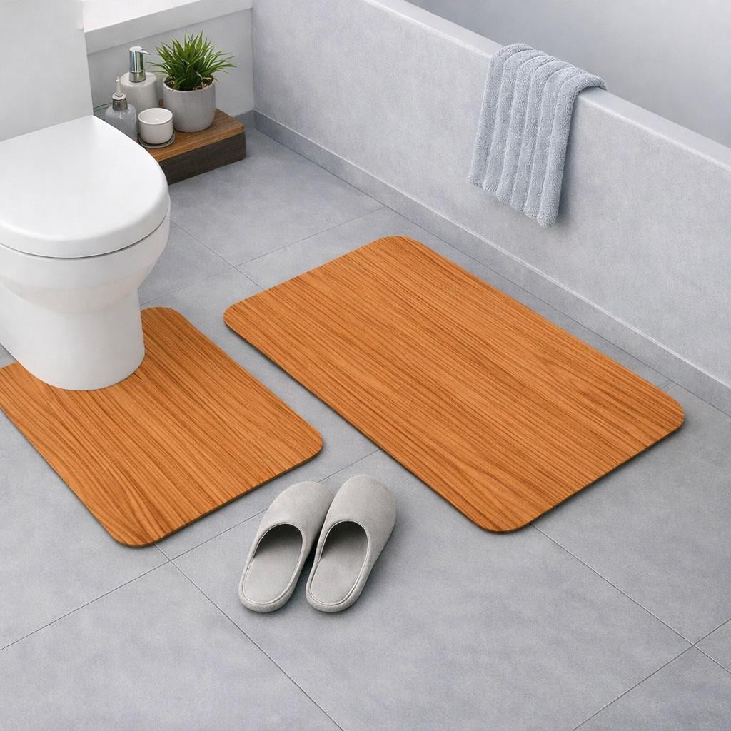 Набор ковриков для ванной DECOR Walnut диатомитовый противоскользящий влагопоглощающий 2 шт. 80х50 и 50х50 см (7802914)