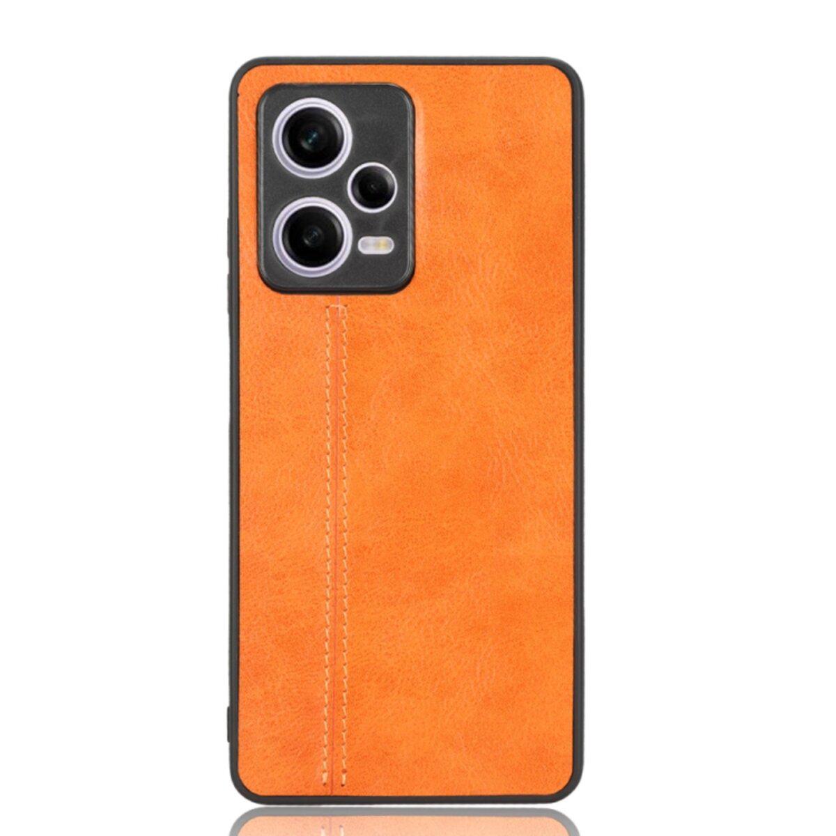 Противоударный чехол для Xiaomi Redmi Note 12 Pro 5G Cosmiс Leather Case Orange