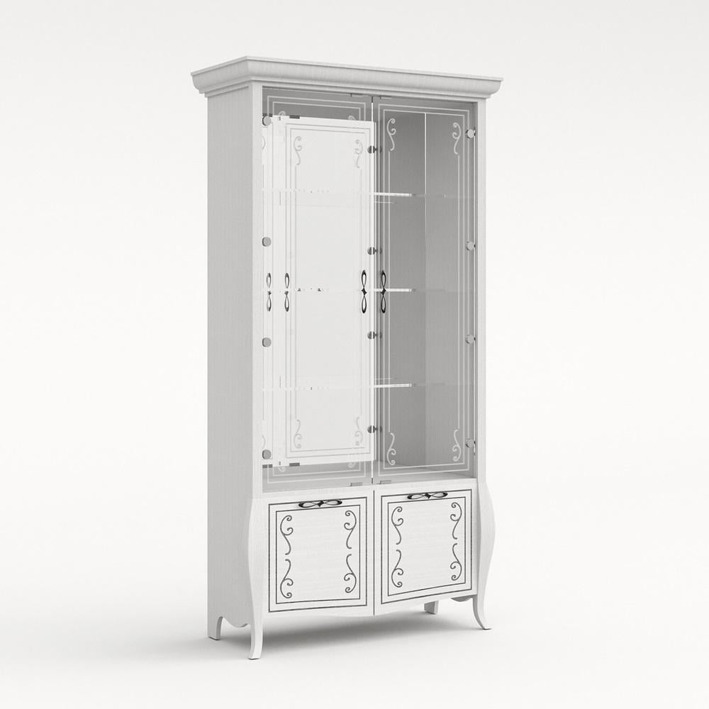 Витрина Світ Меблів Тереза 2Д 1056х472х2132 в гостиную из ДСП Ясень белый