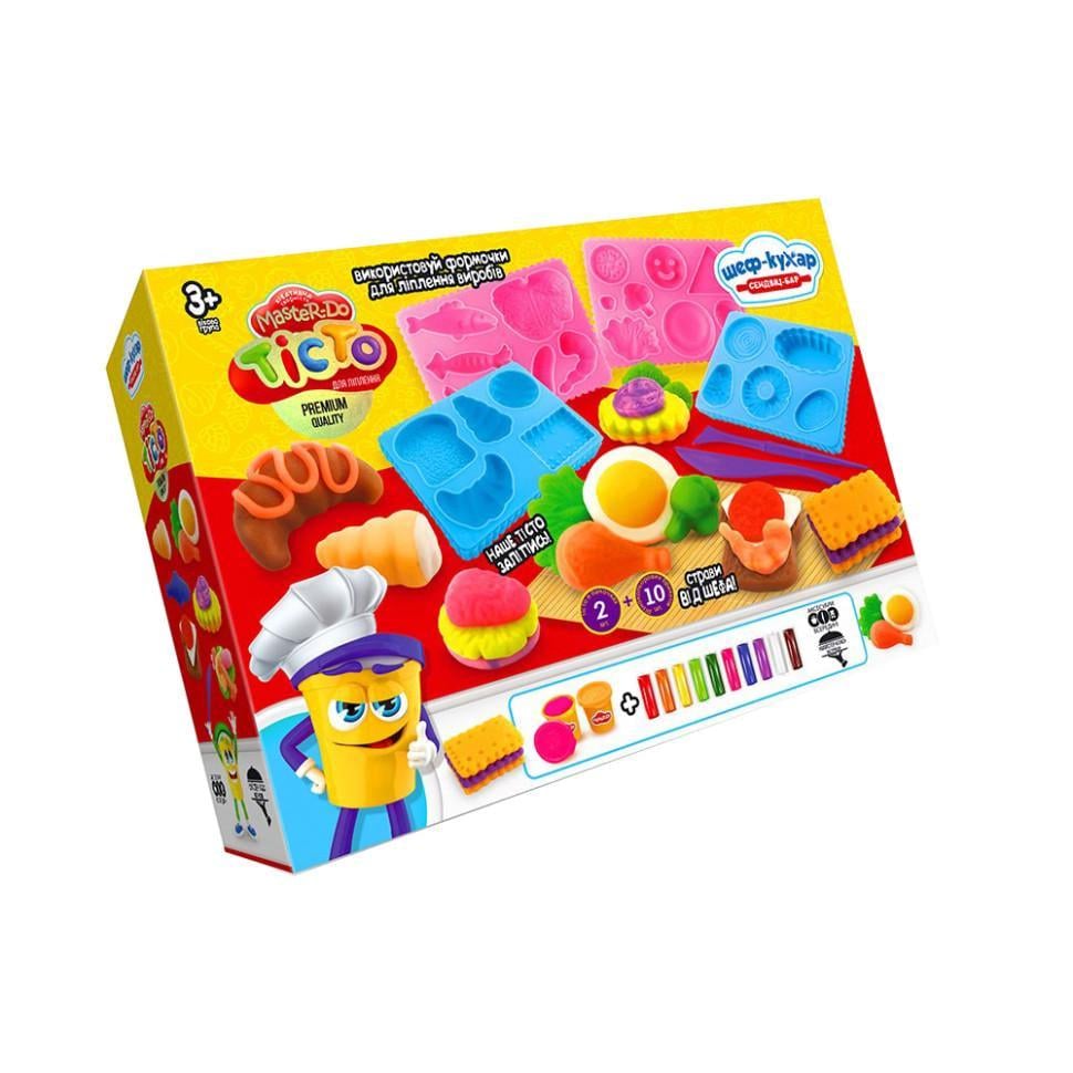 Креативна творчість тісто для ліплення Danko Toys Шеф-кухар TMD-17-01U…-04U з формами Сендвіч-бар (RLT33071s43697)
