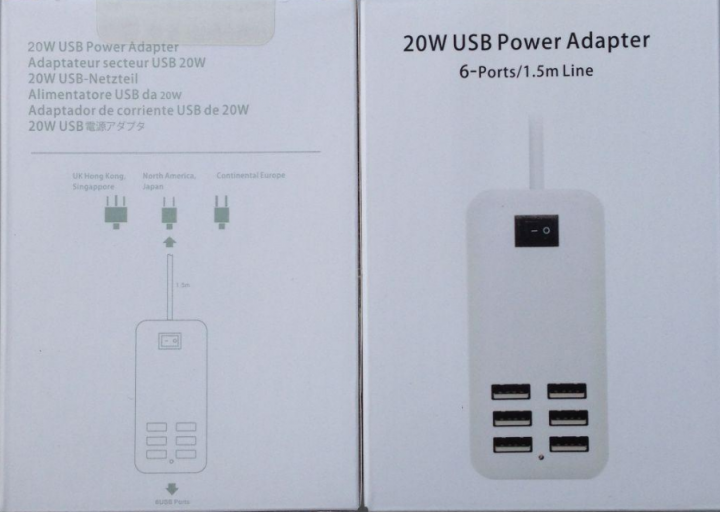 Устройство сетевое зарядное USB Power Adapter 6 портов 20 W - фото 2